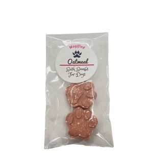 Pet- friendly oatmeal bath bombs for dogs.